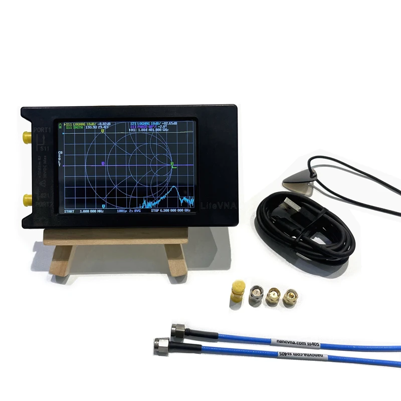 Imagem -02 - Analisador de Rede Vetorial com Tela Sensível ao Toque Litevna64 Litevna hf Vhf Uhf Atualização de Antena Litevna 3.95 50khz 6.3ghz Novo