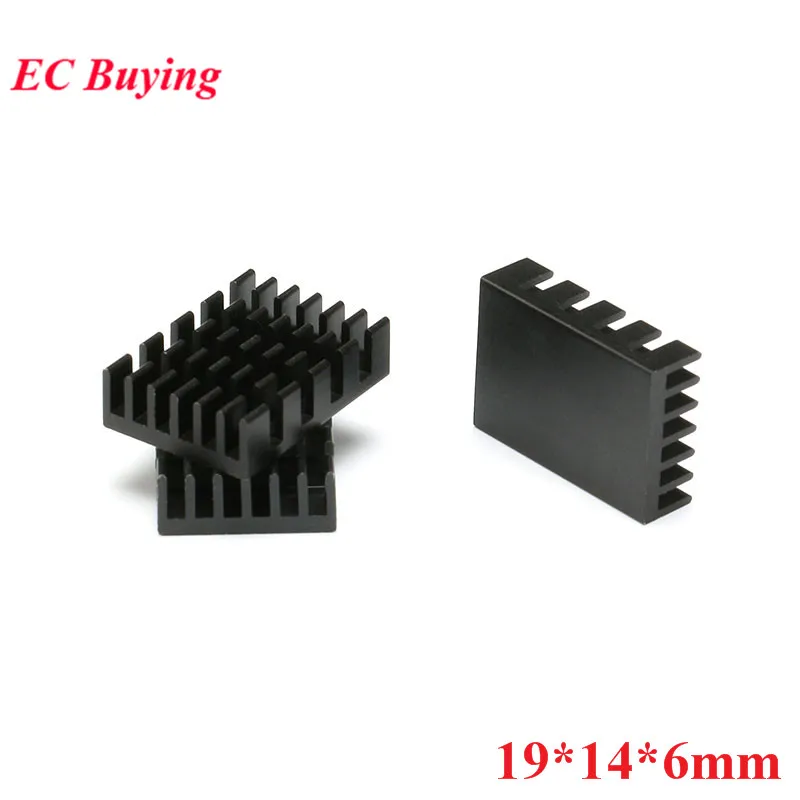 10pcs/5pc 19*14*6MM Heatsink 19X14X6mm Heat Sink Cooling Fin Aluminum Radiator Cooler Black for Chip LED Power IC Transistor PBC