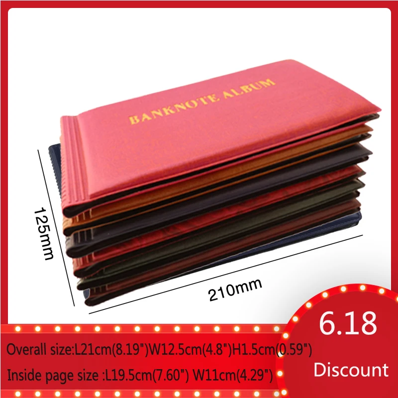 20 pages, can store 40 open banknote albums, Paper money currency stock collection protection stamp album