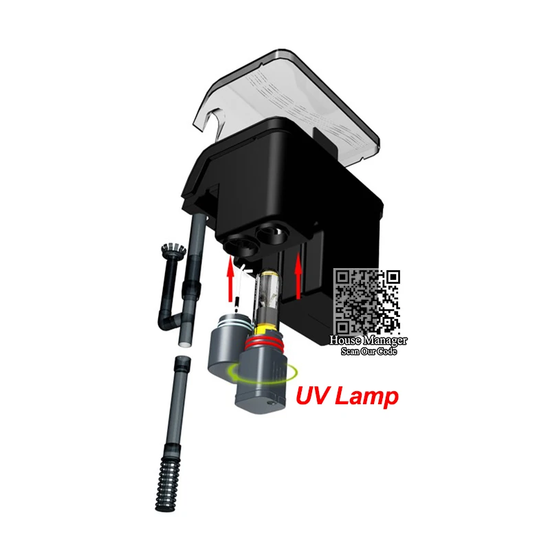 Aquarium hang-on filter UV lamp Skimmer uv sterilizer for fish uv filter aquarium tank active carbon aquarium waterfall filter