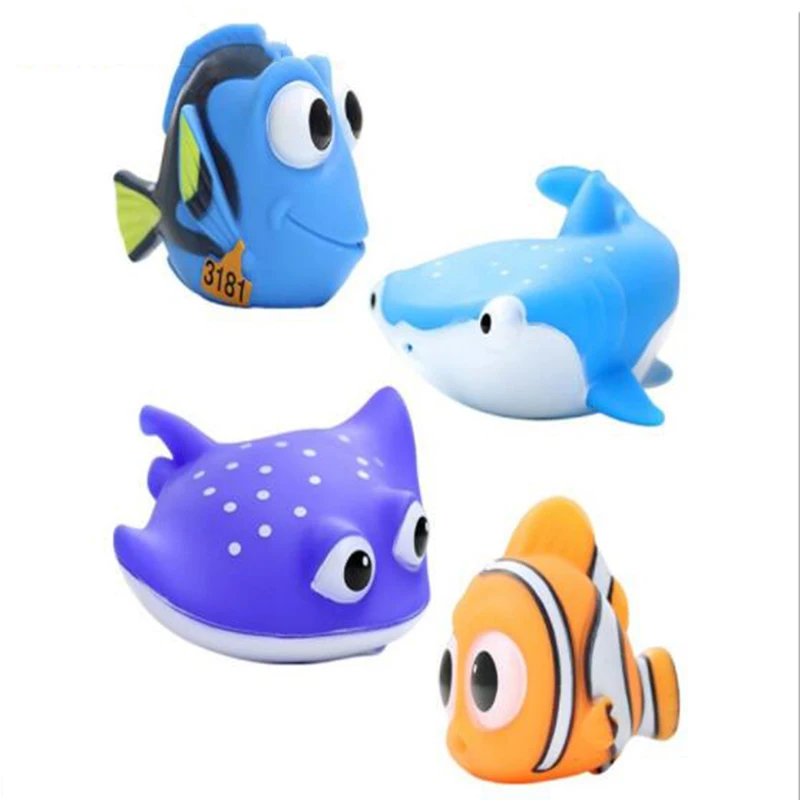 Baby Bath Toys Cartoon Nemo Dory Float Spray Water Squeeze Toys Soft Rubber Bathroom Play Fish Kid Bath Clownfish Toy