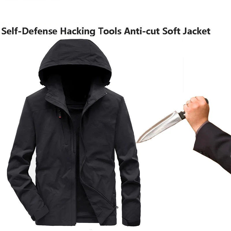 

Self-Defense Anti-Cutting Stab-Resistant Men Jacket Flexible Hacking Invisible Military Tactics Police Fbi Protective Clothing