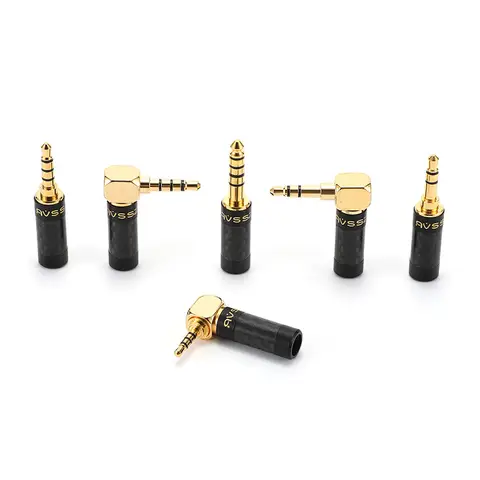 AVSSZ 3.5mm/2.5mm/4.4mm 스테레오 TRRS 탄소 섬유 헤드폰 용접 플러그, 스트레이트 앵글 3 4 5 극, DIY 수리 교체 잭