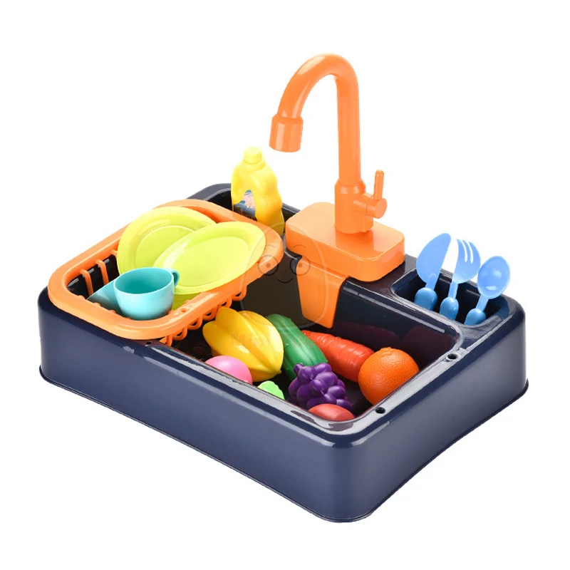 Kitchen Toy Plastic Dish Wash Sink Set Children Simulation Pretend Role Play Housework Kit Early Educational Toys For Children