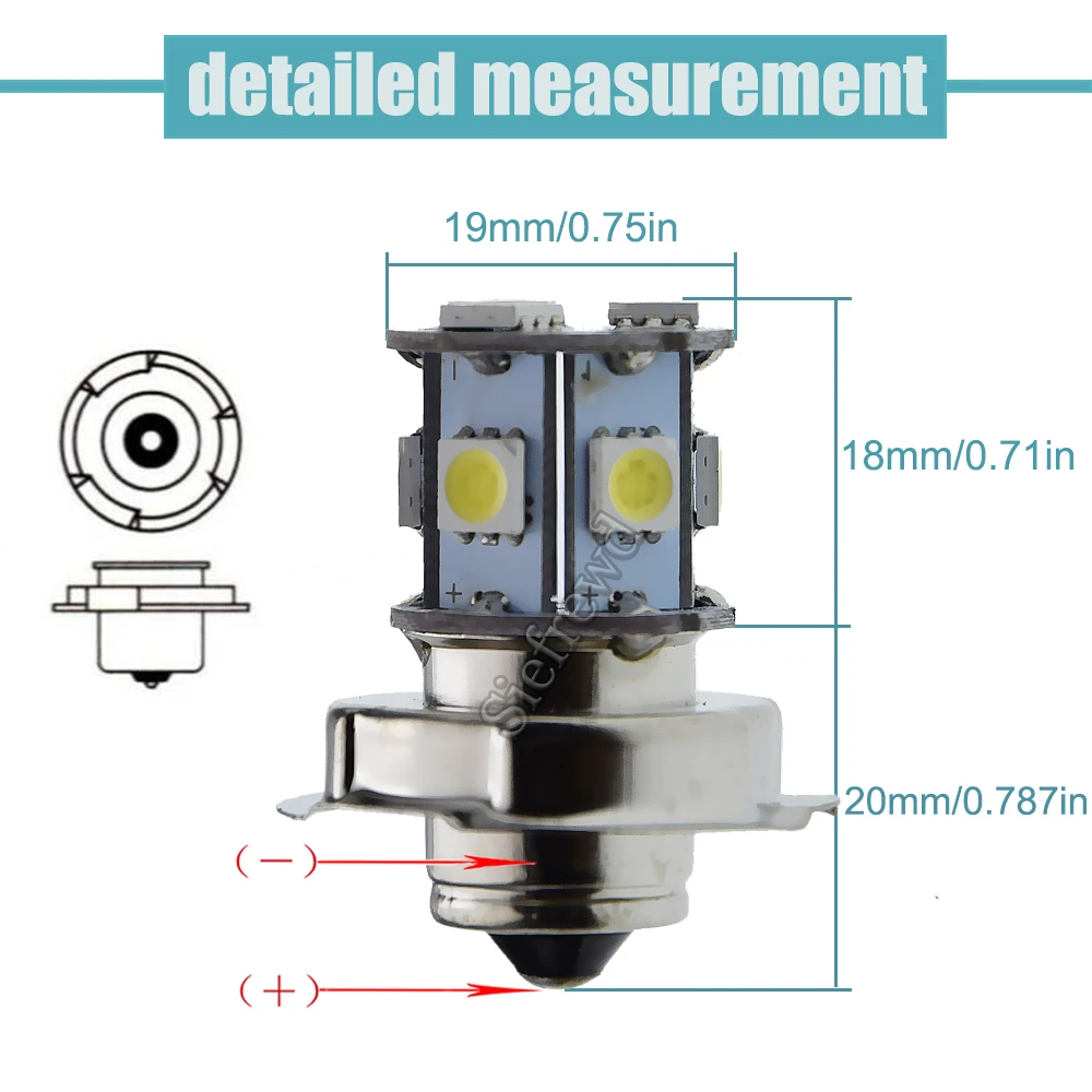 2Pcs Motorbike LED Headlight P26S Bulb 6V 12V Volt Motorcycle Headlamp Light 5050 9SMD Scooter Moped Moto Bike Front Head Lamp