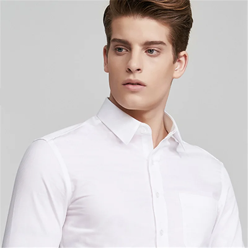 MRMT 2024 brand new men's long sleeve shirt shirt large size shirt men's pure color casual business cotton shirt