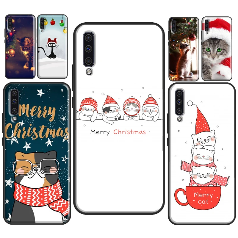 Merry Christmas Cat Phone Case For Samsung A72 A52 A42 A32 A12 A11 A31 A51 A71 A40 A50 A70 A10 A02S A21S A20e