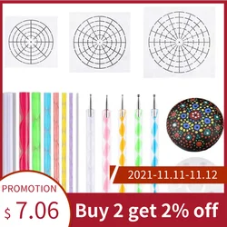 Promotion! Mandala Dotting Stencil Tools Rock Painting Kit Ball Stylus Dotting Tools Include Stencil, Paint Tray (17 Pack)