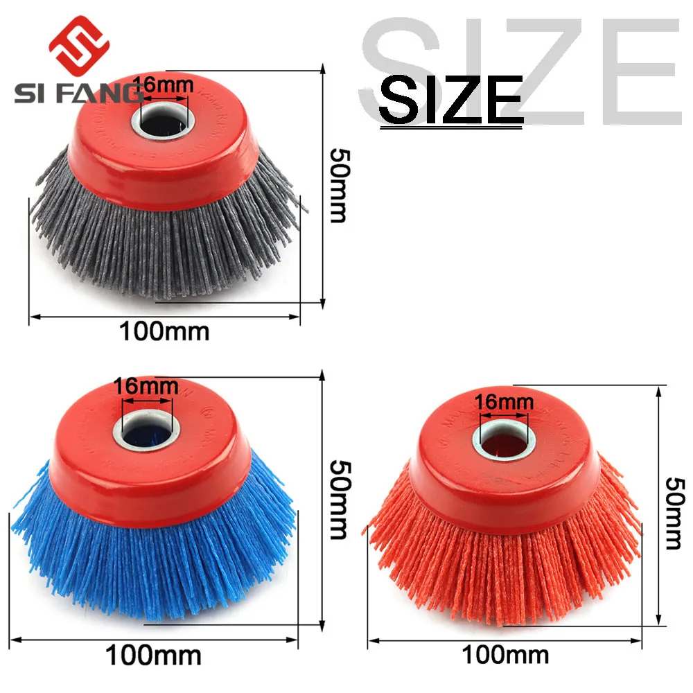 1/2/3Pcs 4 "Cup Nylon Schurende Borstel Wiel Stapel Polymeer-Schurende Voor Haakse Slijper tool 80/120/240Grit