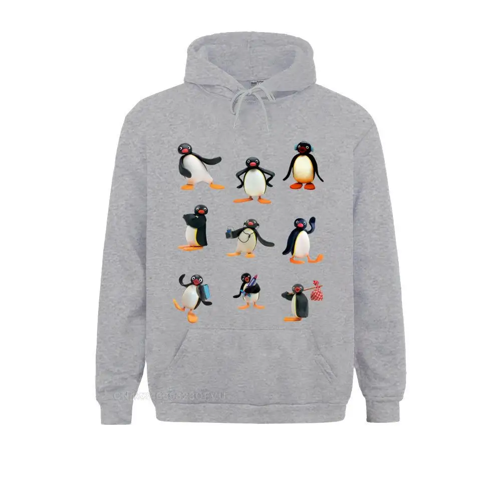 Pingu Mood Sweater Men Percent Cotton Hoodie Penguin Cartoon Meme Kids 80s 90s Retro Cute Clothes Oversized