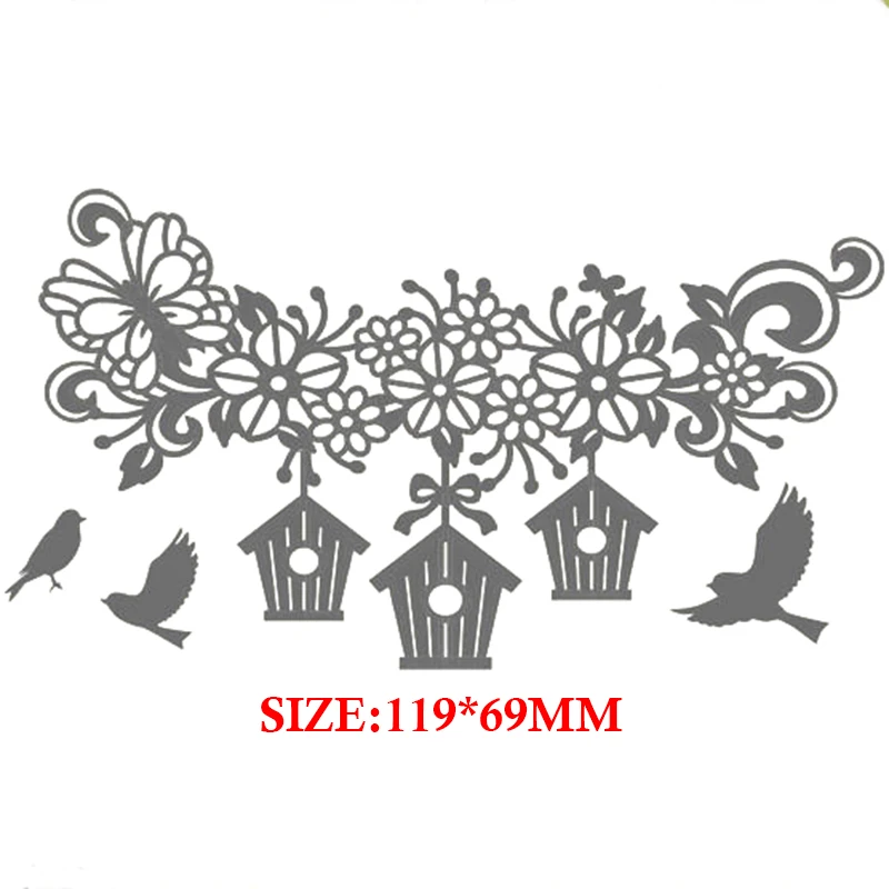 Metal Cutting Dies For 2021 New Arrival Scrapbooking Spring Ornate Border Birds Nest Embossing Frame Stencil Paper Card Making