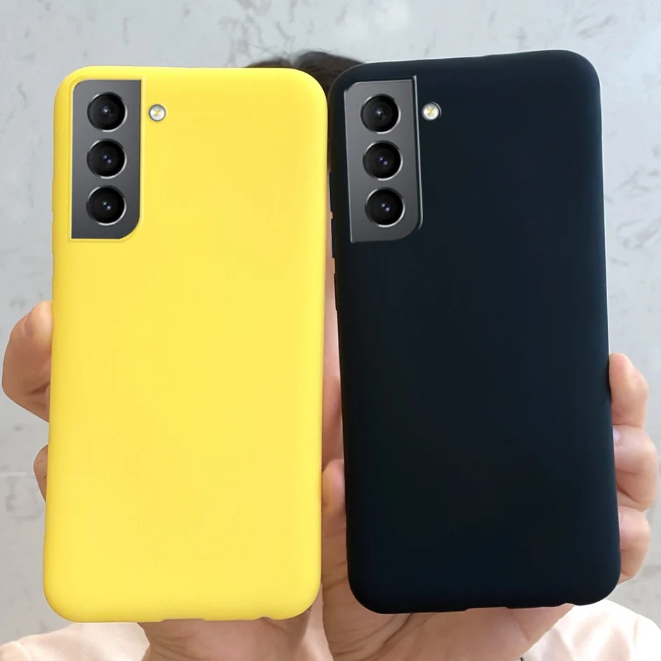 Чехол для Samsung Galaxy S21, S21 +, S21Plus, 5G, мягкие чехлы конфетного желтого и черного цвета для Samsung S21 Plus, S 21, чехол