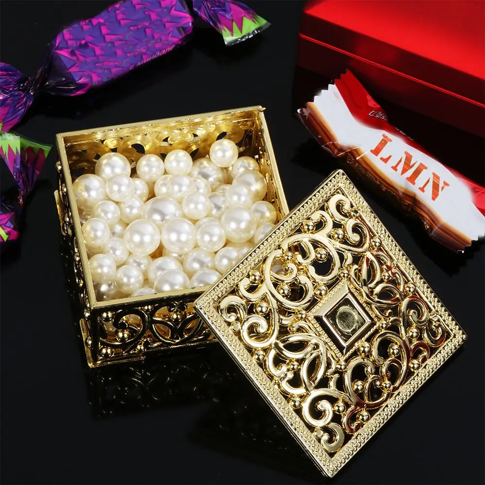 Vintage Souvenir Hollow Candy Box Jewelry Storage Trinket Organizer Plastic Transparent