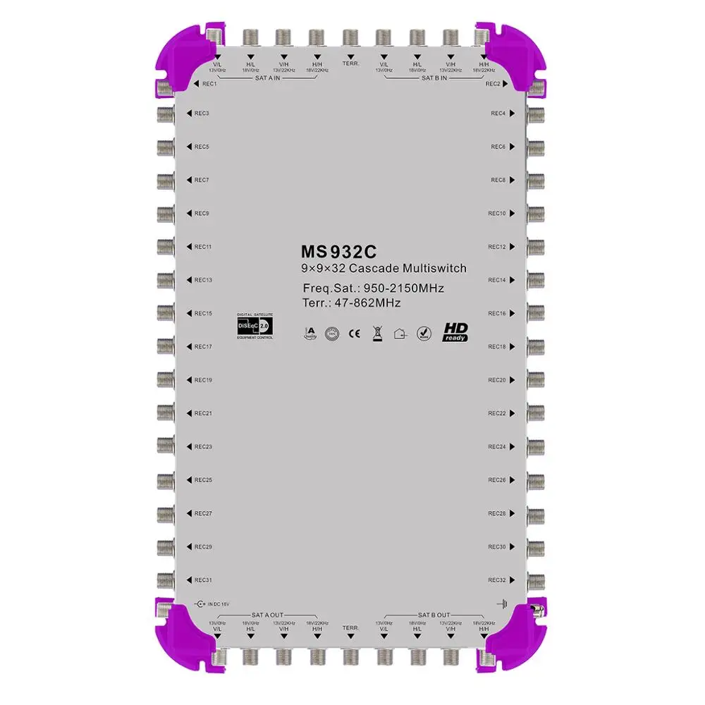 

Satellite Multi Switcher 9 Input 32 Output 13 Input 32 Output Diseqc Satellite Switch Distributor