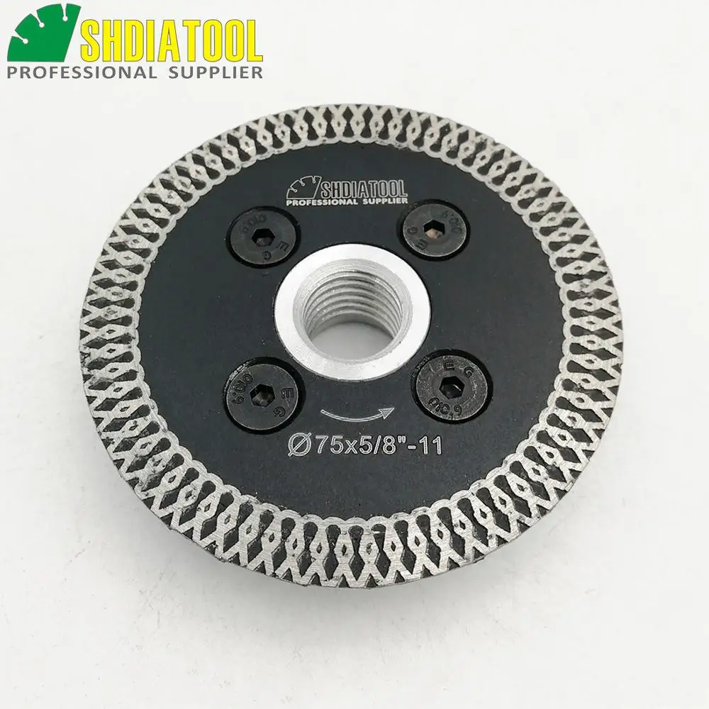 SHDIATOOL 1pc 75mm Heißer Gedrückt Diamant Trennscheibe Mini Mesh Turbo Felge Diamant Sägeblätter mit 5/8-11 flansch 75mm Cutter