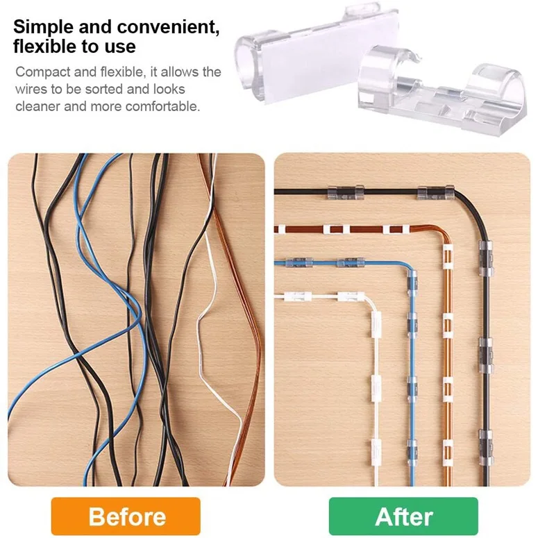 5/20PCS Organizer per cavi gestione cavi Desktop e Workstation supporto per cavo ABS Wire Manager linea dati di ricarica USB avvolgitore spolina