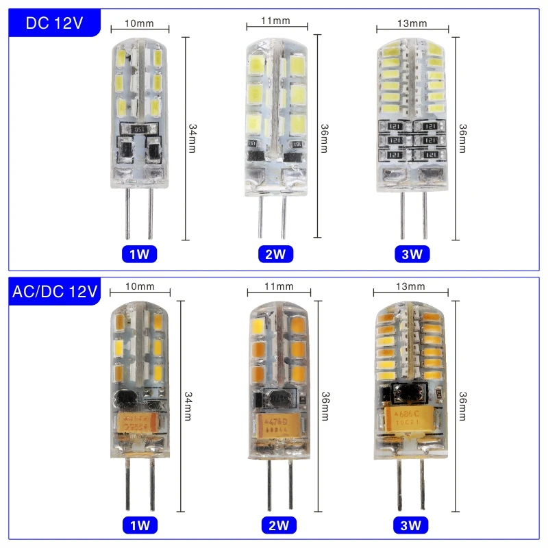 G4 LED Lâmpada de Halogéneo, AC, DC, 12V, 220V, 1W, 2W, 3W, 4W, 5W, 360 graus, holofotes, iluminação do candelabro, lote 10pcs