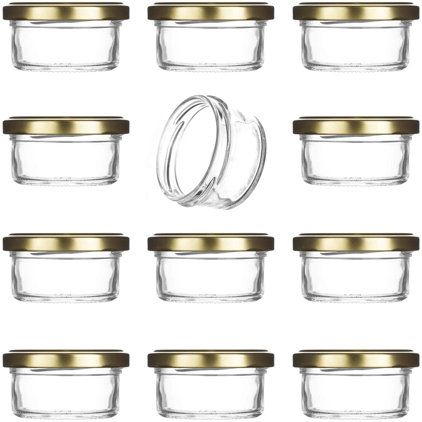 Small Mini Glass Jars With Tin Lids - 10 pack  – All Purpose Empty Storage Jars