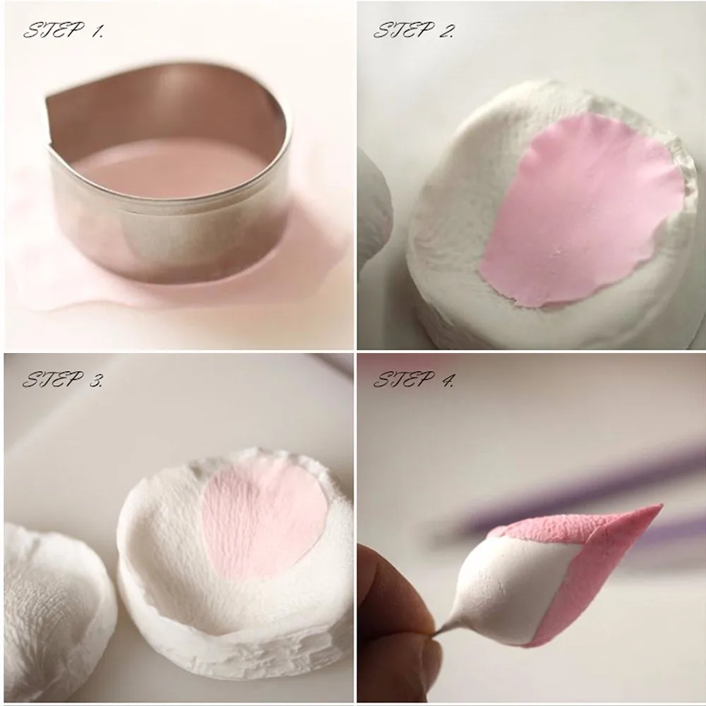 Grande Flor De Rosa e Veiners Moldes De Silicone, Fondant Sugarcraft, Argila De Resina Gumpaste, Papel De Água, Ferramentas De Decoração Do Bolo,