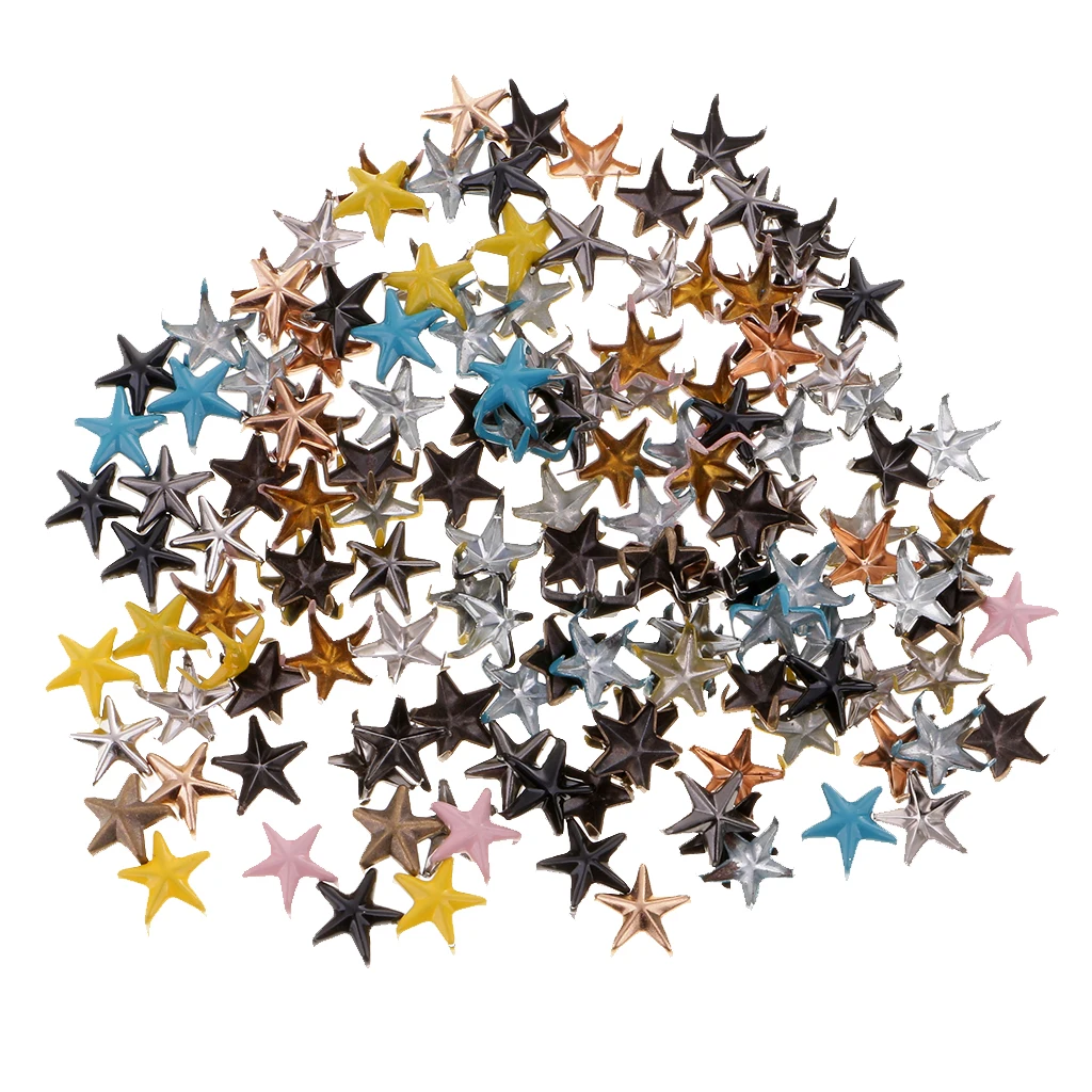 100pcs Star Studs Metal Claw Nailhead Punk Stud Rivet  For DIY Craft