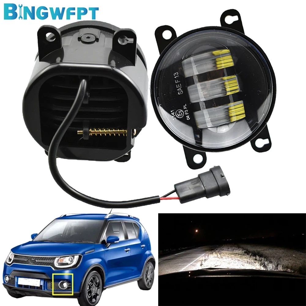 LED 12V H11 Fog Lamp Assembly Fog Lights Aluminium For Suzuki Ignis II Closed Off-Road Vehicle 2003-2008 DRL