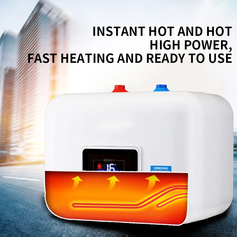 Chauffe-eau électrique 1500W 12l, petit format, chauffage rapide de l'eau, cuisine, ménage