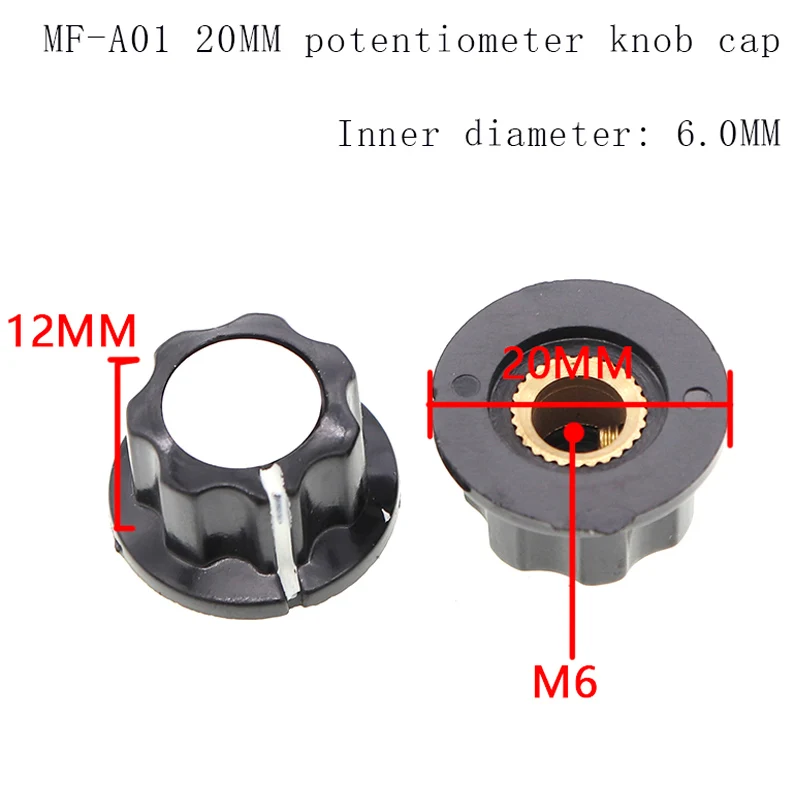 10pcs/lot MF-A01 bakelite potentiometer potentiometer knob cap diameter 19.5MM with RV16 hole 6MM