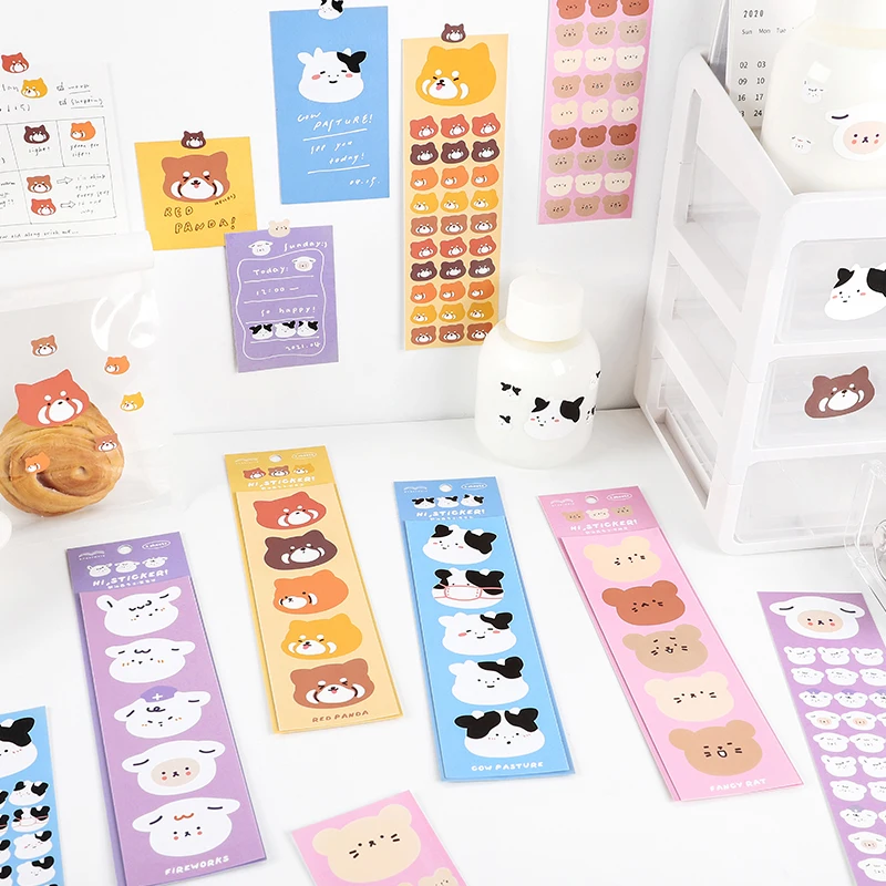 2pcs Kawaii Butter Animal Series Stickers Scrapbooking Decorative Sticker DIY Diary Album Stick Label School Stationery