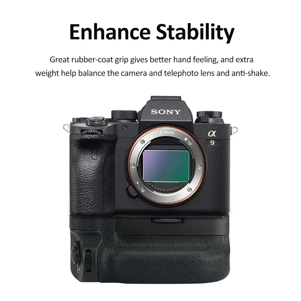 KingMa Vertical Battery Grip Holder Replacement Battery Pack Grip for Sony Alpha A9II A7RIV A7MIV A7RMIV Camera Battery Grip