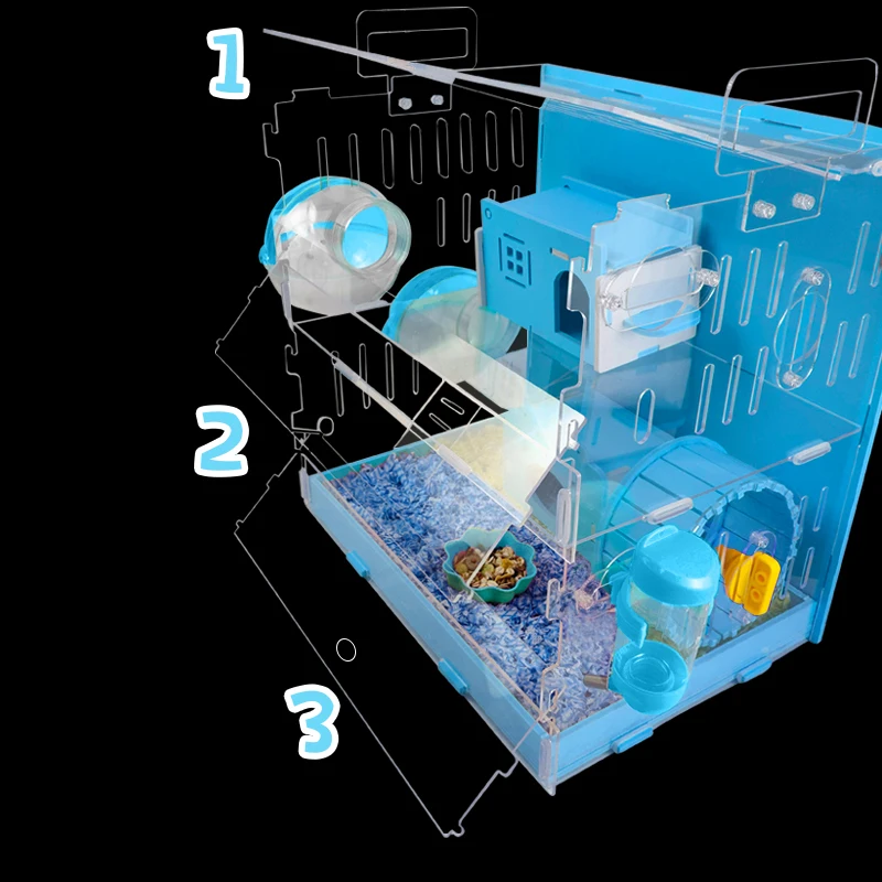 2020 Baru Hamster House Ukuran Besar Akrilik Villa Dua Guinea Pigs Kecil Hewan Peliharaan untuk Hamster Bservation Nest