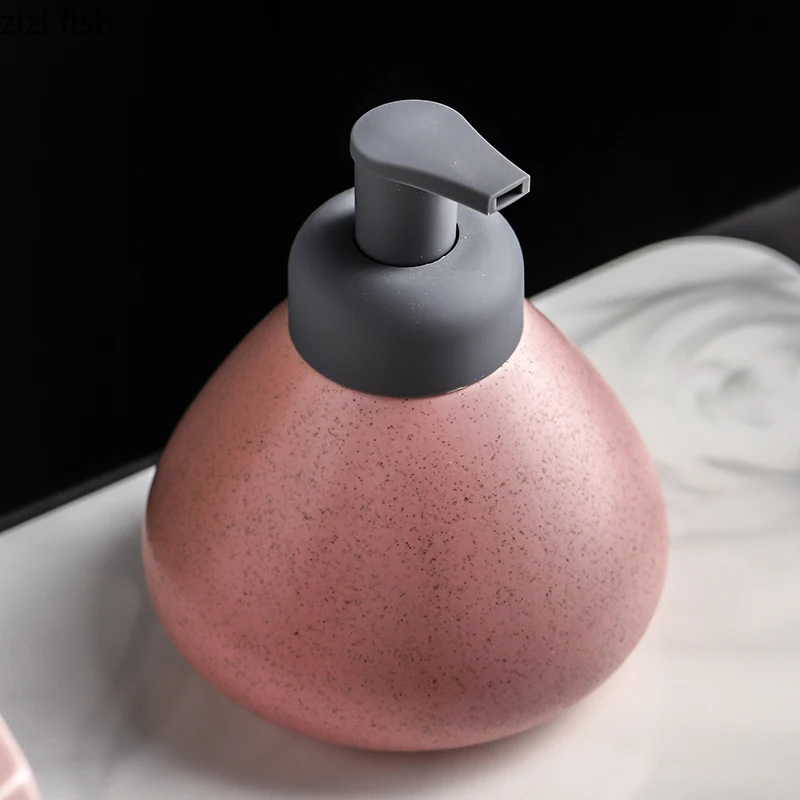 Ceramic Foam Soap Dispenser Bottle Kitchen Hand Sanitizer Bottle  Shampoo Body Wash Lotion Bottle Customizable logo for hotels