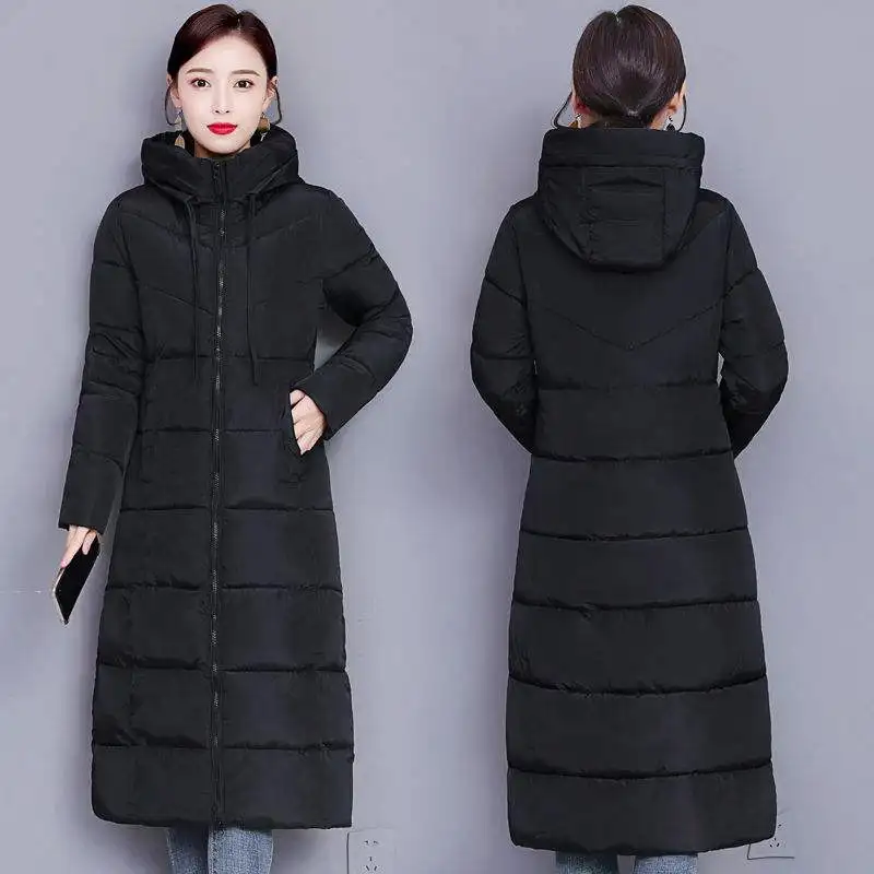 2024 new winter jacket women's long down jacket warm hooded parka coat plus size women's thick quilted cotton coat