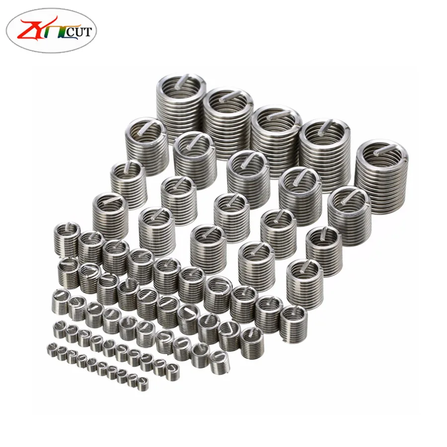 70pcs Silver M2-M12 Stainless steel thread sleeve Thread Repair Insert Kit Set Stainless Steel For Hardware Repair Tools