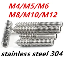 M4M5M6M8M10M12 Stainless Steel 304 single end self-tapping furniture screw connector woodworking dowel 1238