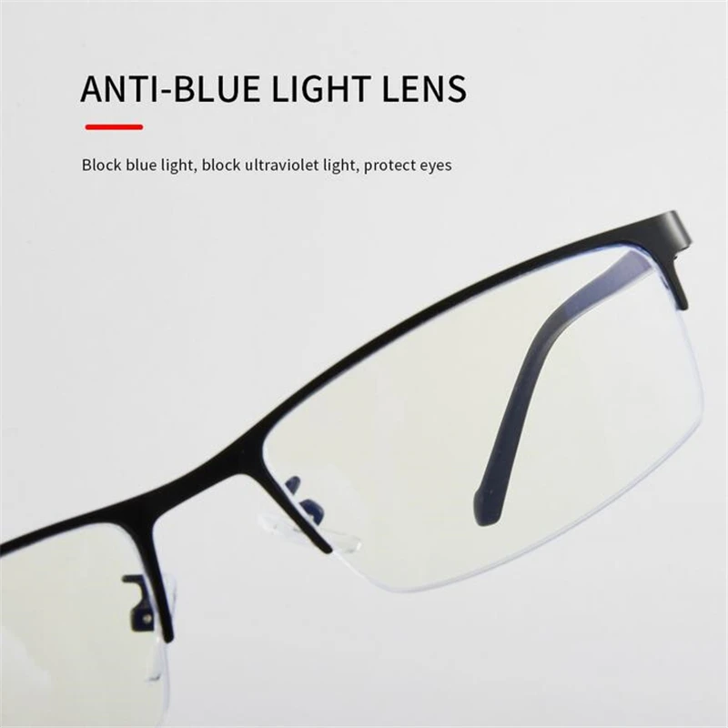 0 -1.0 -1.5 -2.0 -2.5 -3.0 -3.5 -4.0 Blue Light Blocking Square Myopia Glasses Finished Half Frame Prescription Myopes Lunettes