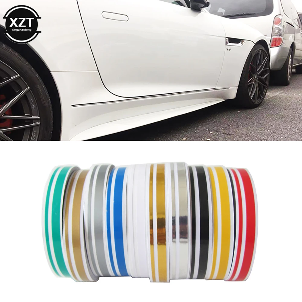 98M Pin Stripe Ribbon Sticker Bumper Car Body Stickers Double Line Motorcycle Car Styling Decoration Accessories 8 Colors