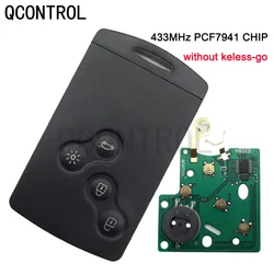 QCONTROL 4-кнопочный автомобильный пульт дистанционного управления ID46 PCF7941 для Renault Megane Ill & Scenic Ill Laguna Fluence с аварийным ключом