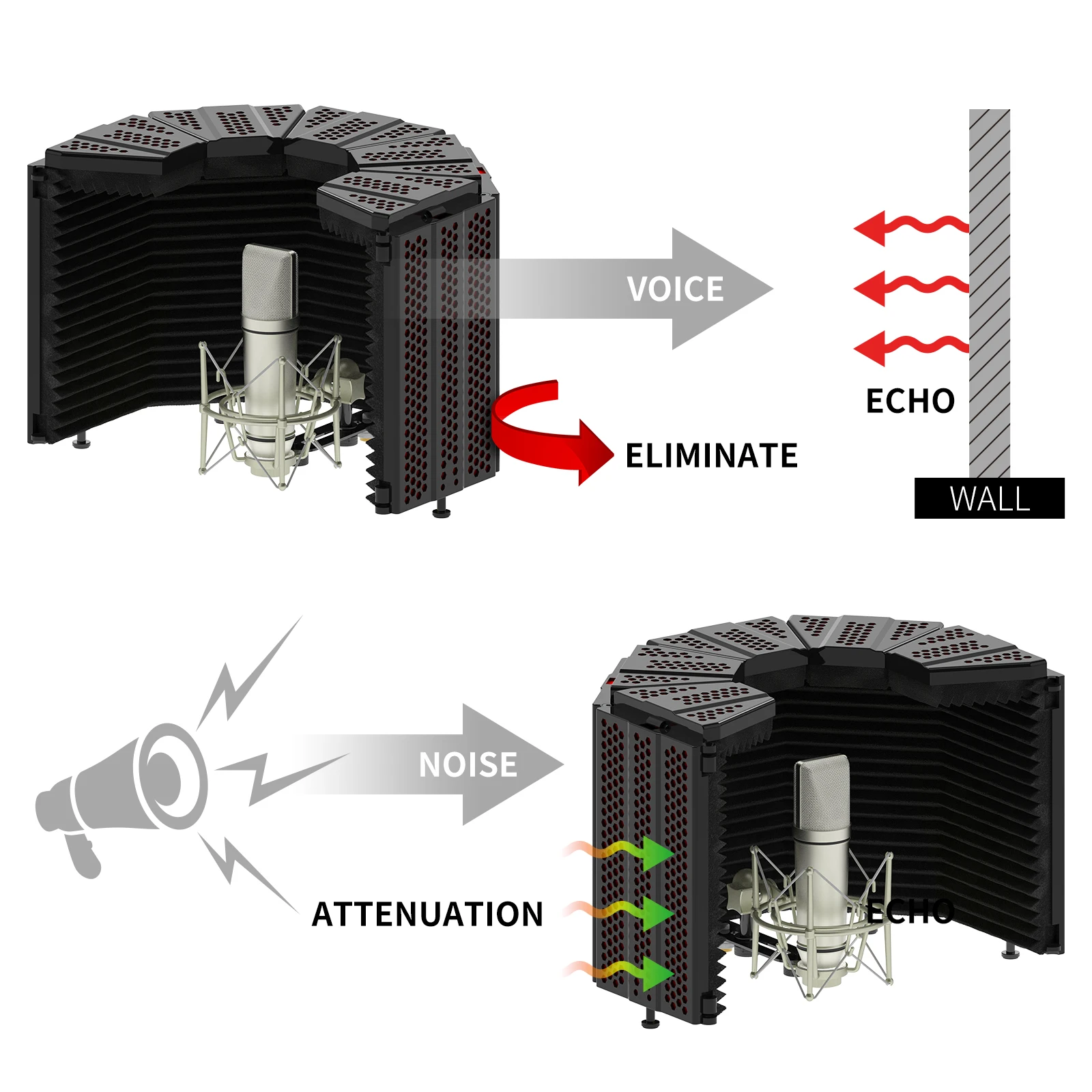 Schermo antivento per microfono XTUGA, schermo isolante per microfono filtro antivento per parabrezza per microfono a condensatore registrazione Audio in Studio