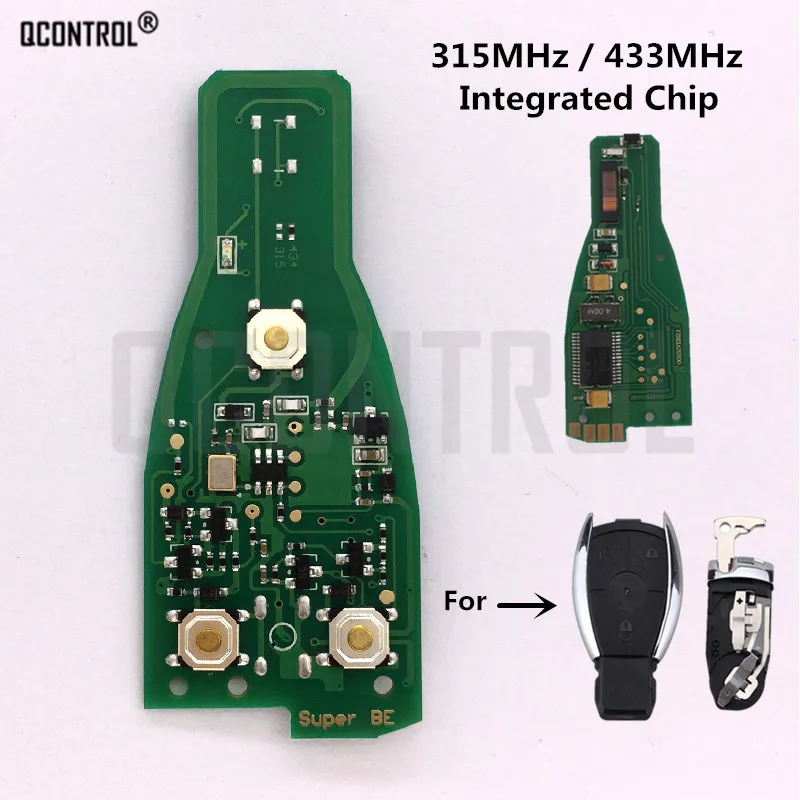 QCONTROL Car Remote Smart Key Fob Circuit Board for Mercedes Benz Supports NEC and BGA type Car Remote Controller Year 2000 -