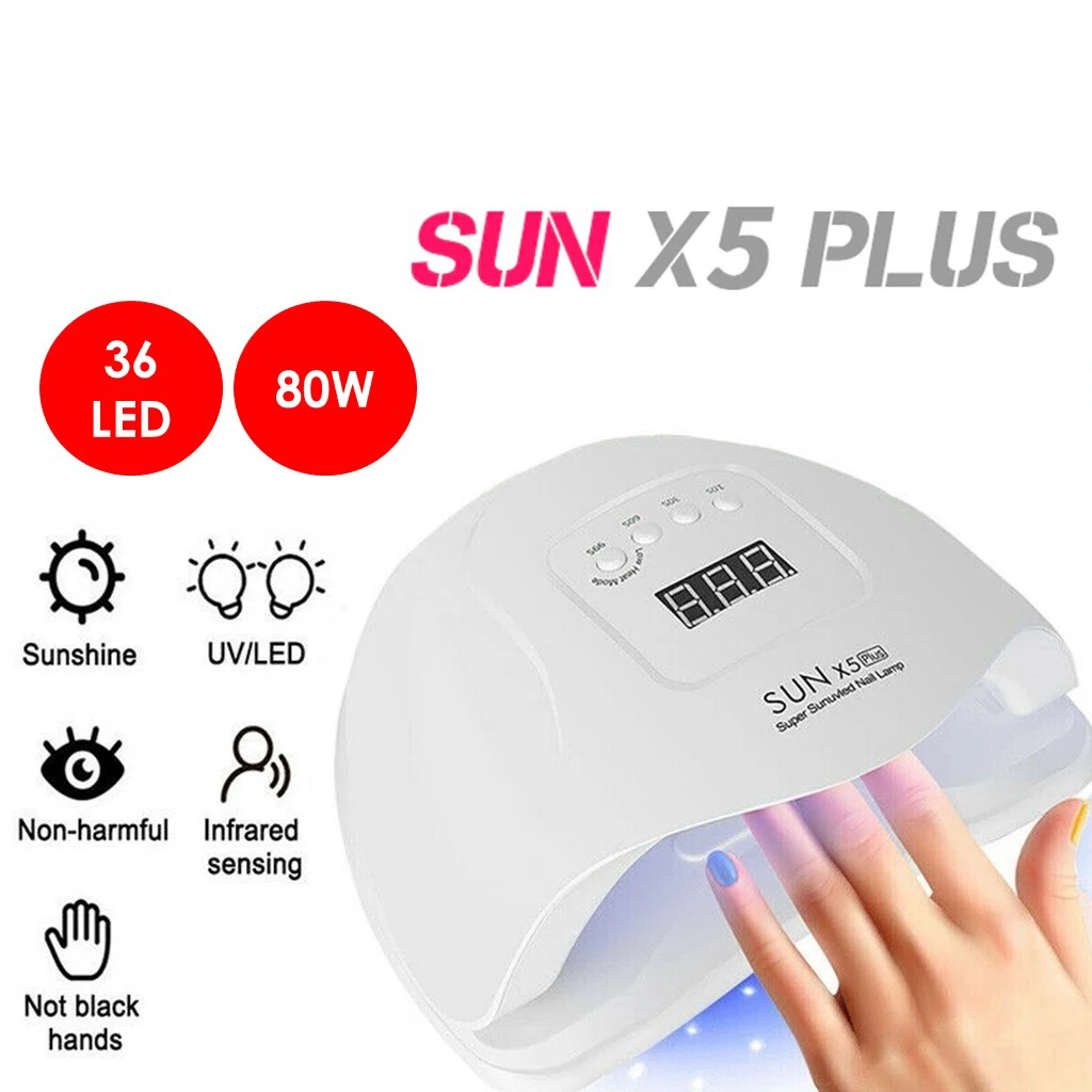 

SUN X5 Plus Nail Care UV Lamp Dryer 80W LED Nail Lamp Nail Sun Light 36 Pcs Beads Manicure Varnish Gel Nails Hand Predict