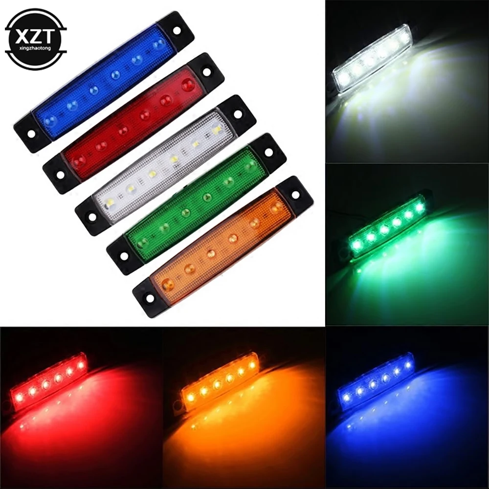 12V/24V Car External LED Lights 6 LED Auto Bus Truck Lorry UTE Side/Back Strip Brake Lamp Indicator Marker Trailer Warning Rear