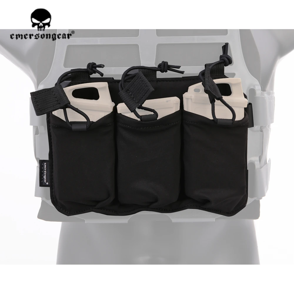 Emersongear-bolsa Magezine para Rifle táctico, bolsas Triple Mag para chaleco SS 556 762, soporte de Panel, Airsoft, caza, senderismo, combate, nailon