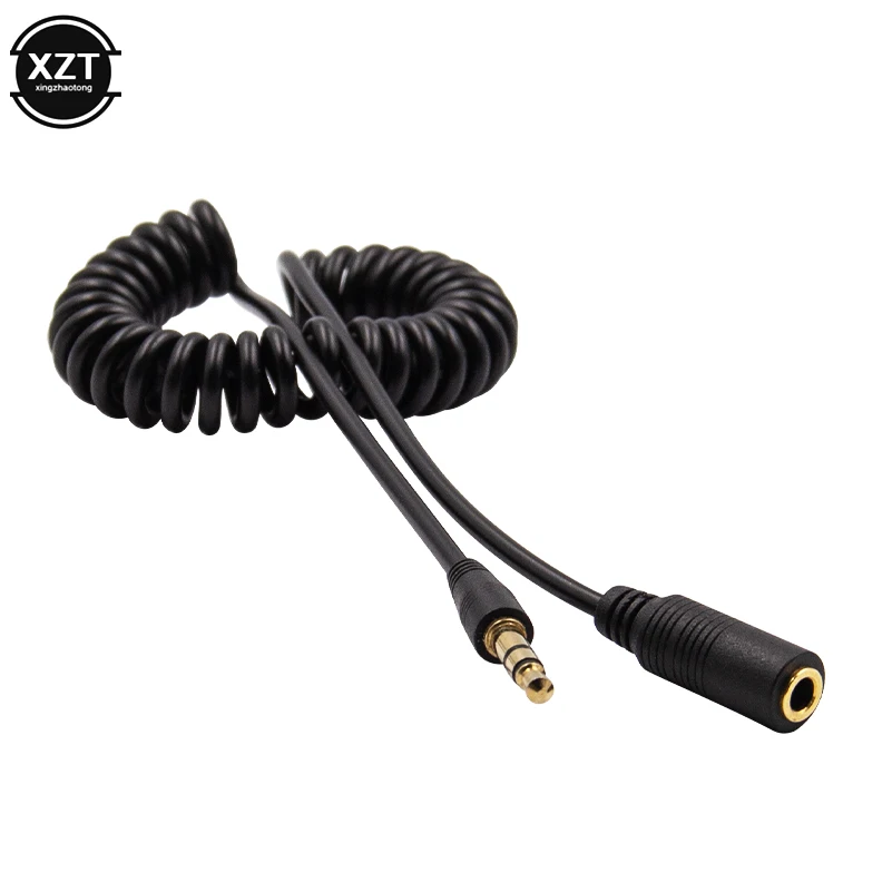 AUX Cable 3.5mm Audio Stereo Extension Cable Jack Male to Female Headphone Cable for Car Earphone Speaker Extender Spring Cable