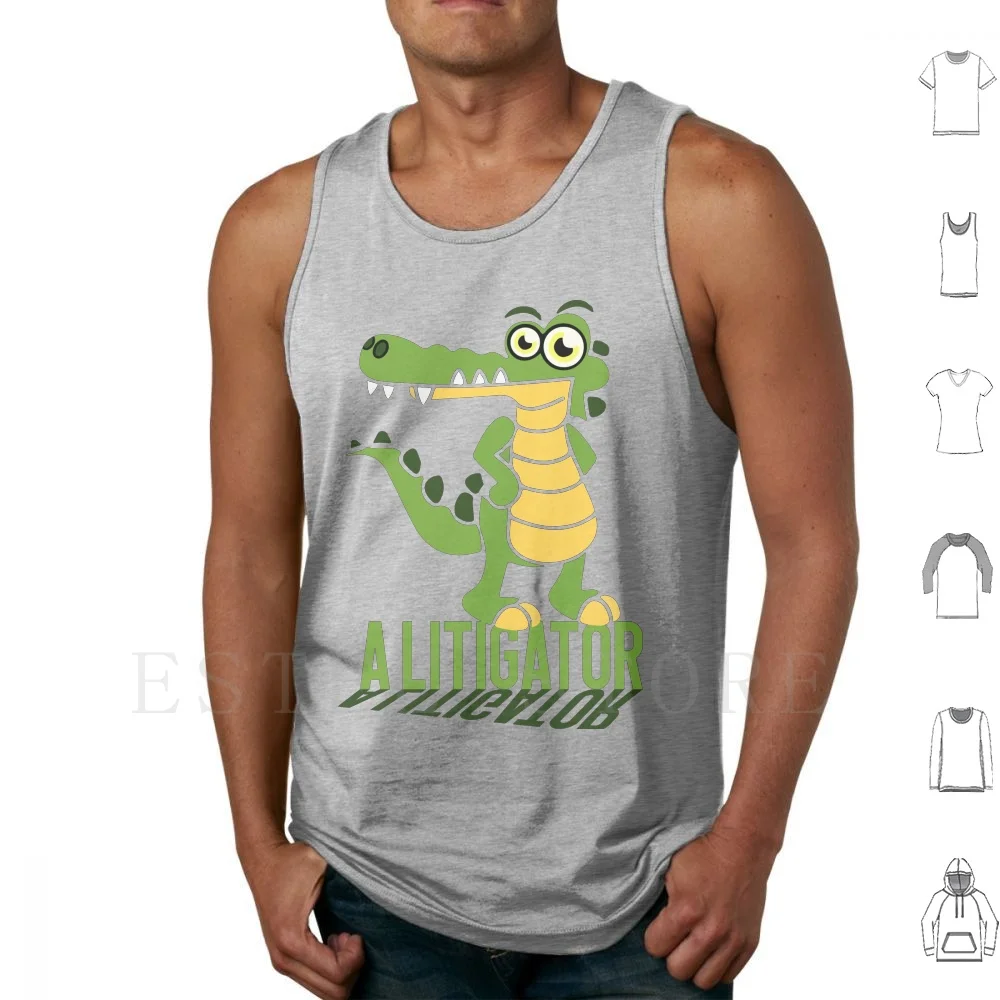 A Litigator Tank Tops Vest Sleeveless Crocodile Alligator Classic Vintage Latest Cool Awesome Authentic Original High