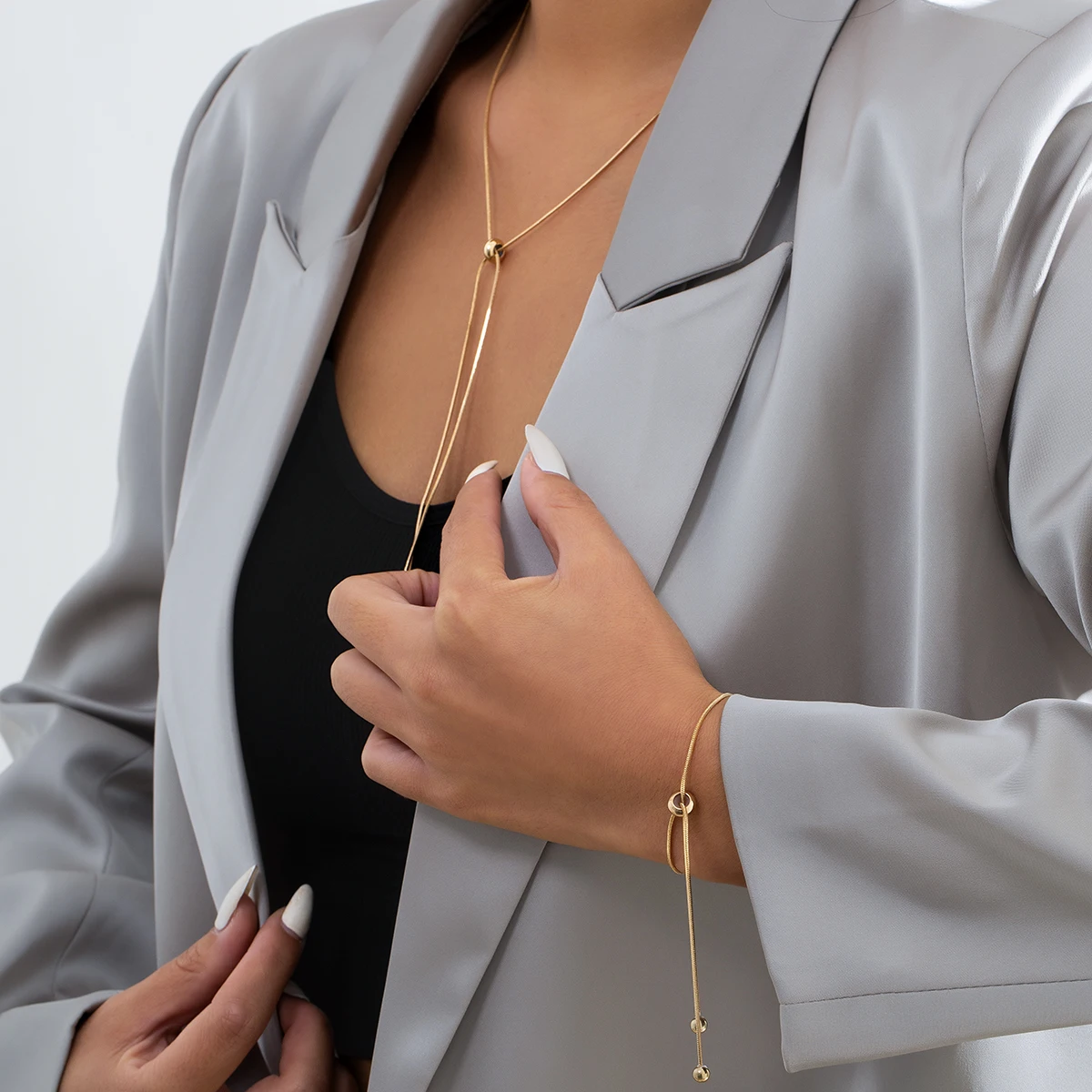 Simple Long Tassel Chain Necklace for Women Trendy Adjustable Choker Necklace 2022 Fashion Jewelry Chain on the Neck Girls Gifts
