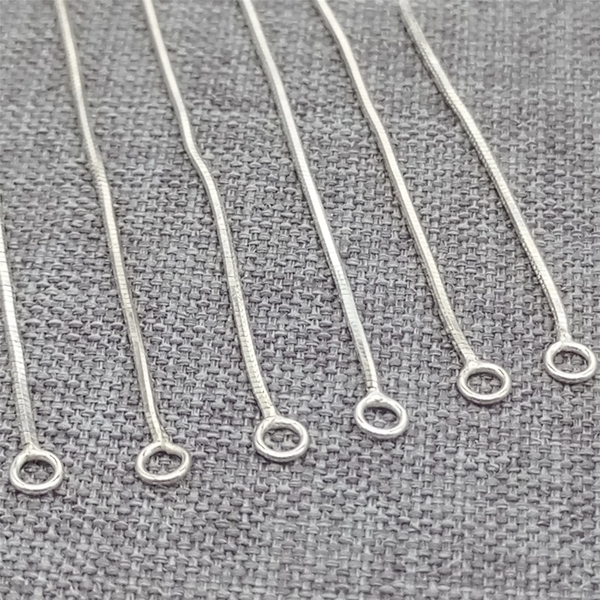 14pcs of 925 Sterling Silver Snake Chain Earring Threads for Ear Wire Threaders