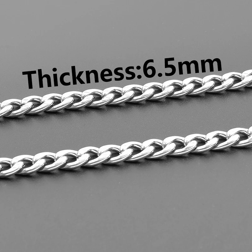 Rainbow/Silver Color Link Chain Necklace For Women Men Accessories Stainless Steel Necklaces Bracelets Fashion Jewelry 20-90 cm