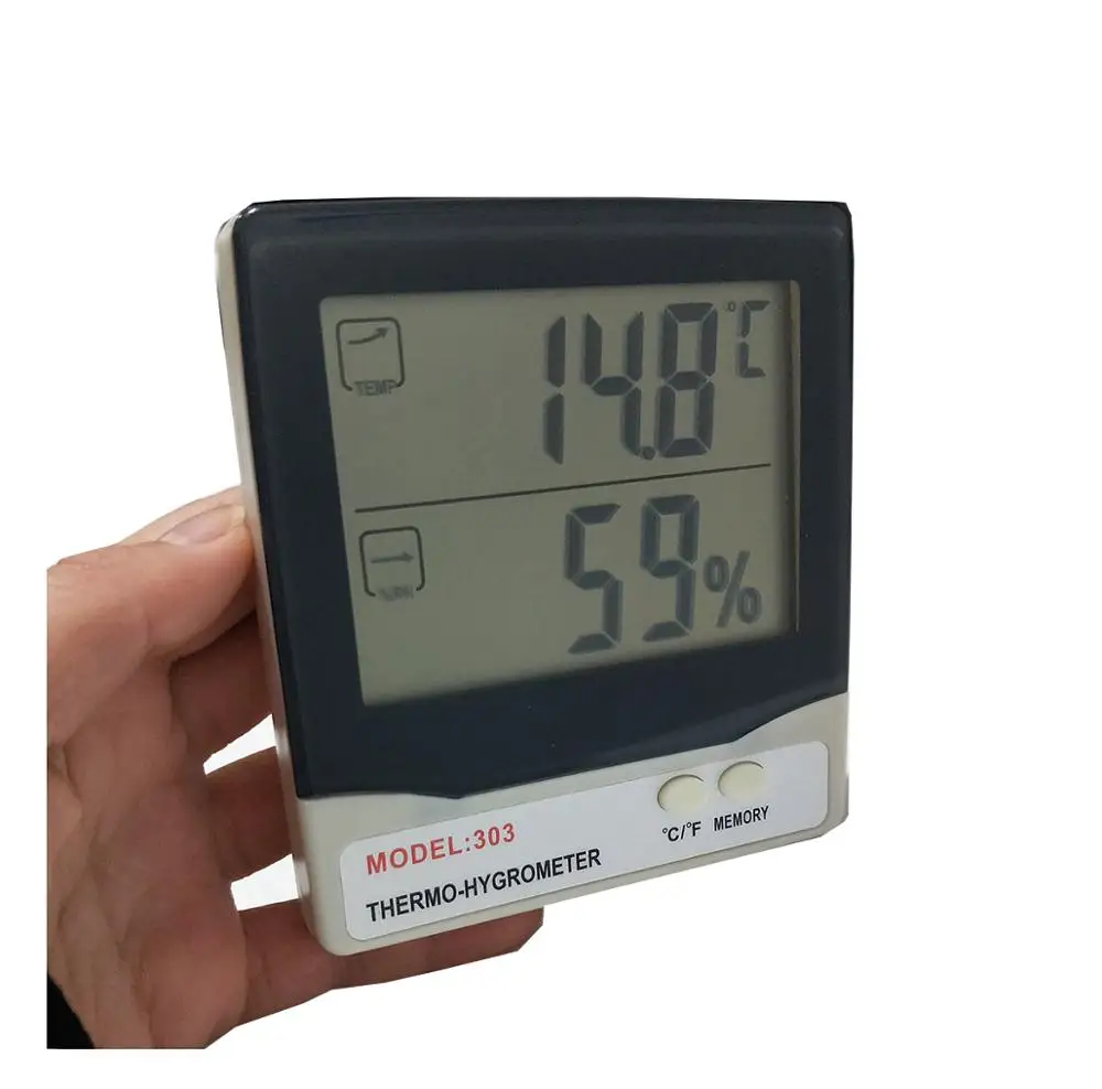 الرطوبة الحرارية الرقمية مع دقة درجة الحرارة 0.1 ℃ فترة قياس 20s