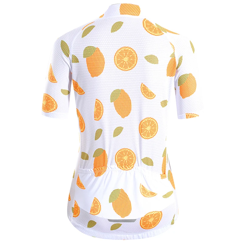 NEW Summer Woman Fruit Pineapple Cycling Jersey White Bike Wear Sport Shirt Sleeve Riding Clothing