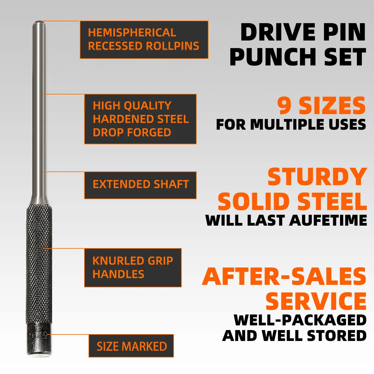 BESTNULE Set di punzoni per rotoli, realizzato in materiale solido, strumento di punzonatura per avviamento con estremità cava per fabbro, gioielli e riparazione di orologi